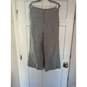 Madewell Linen Cottage Core Wide leg cropped trousers, Size M